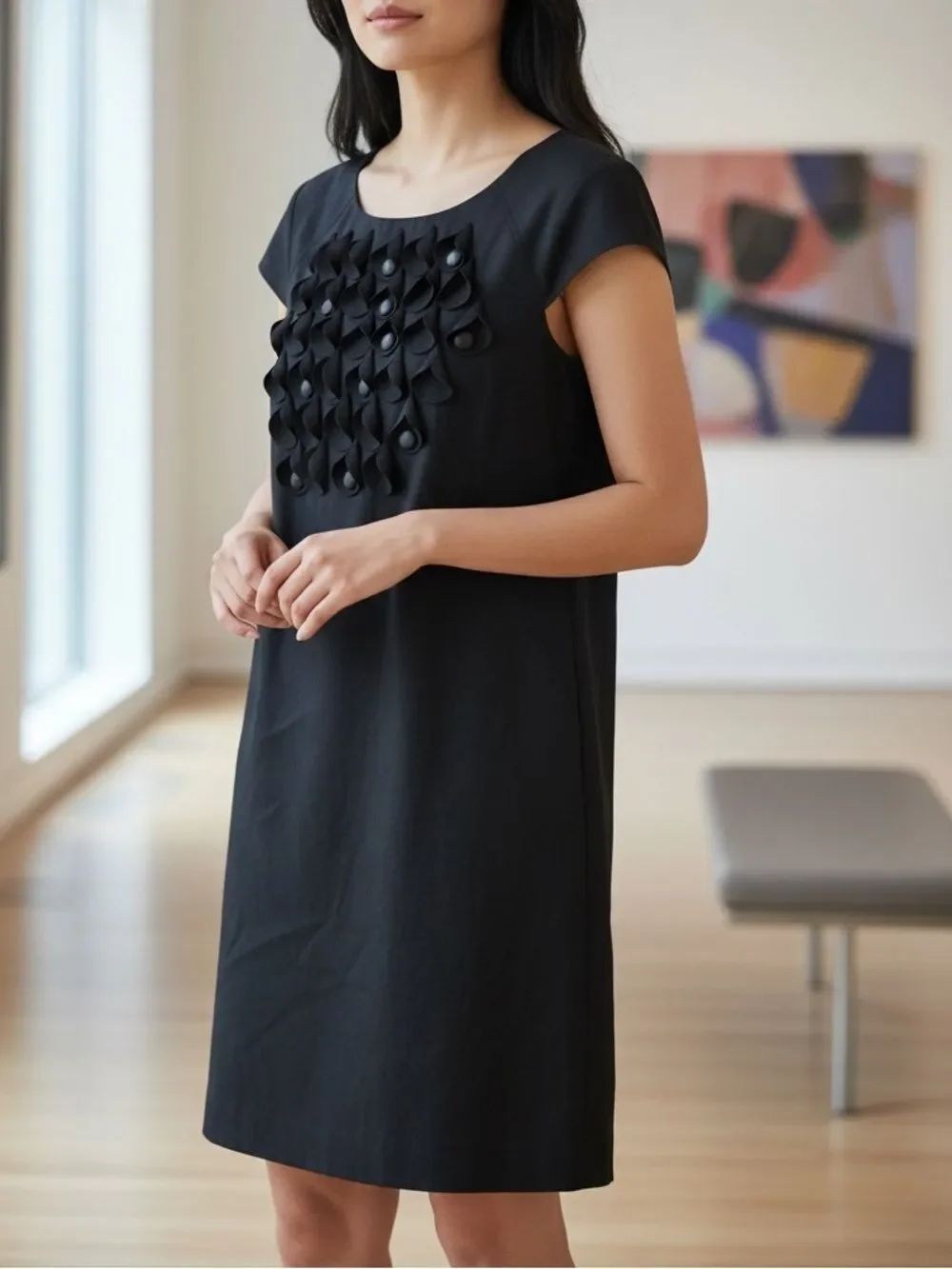 Tibi Floral Embellished Black Dress Sz. 4